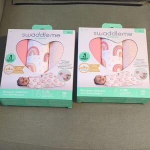 SwaddleMe Monogram Collection Swaddle Set - Pink and White